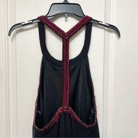 New Jewel Badgley Mischka Trapeze Dress with Beaded Trim in Black Size 8 - Picture 9 of 12